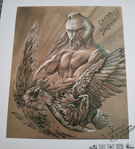 Cosacco che sconfigge l'aquila imperiale - V. Rebrov